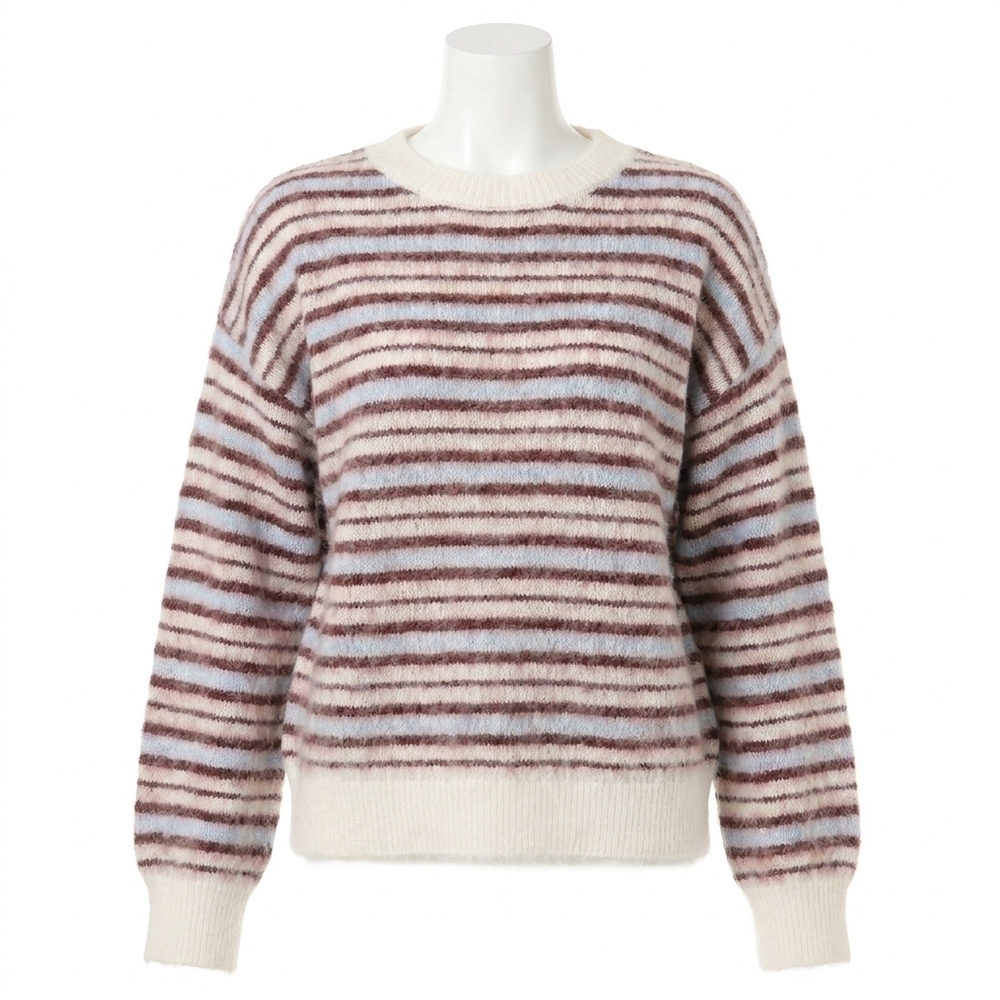 NEW BELLA DAHL striped crew neck sweater in frosty stripe
